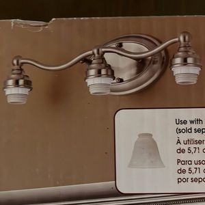 Portfolio 3-Light Vanity Bar. Brushed Nickel Finish